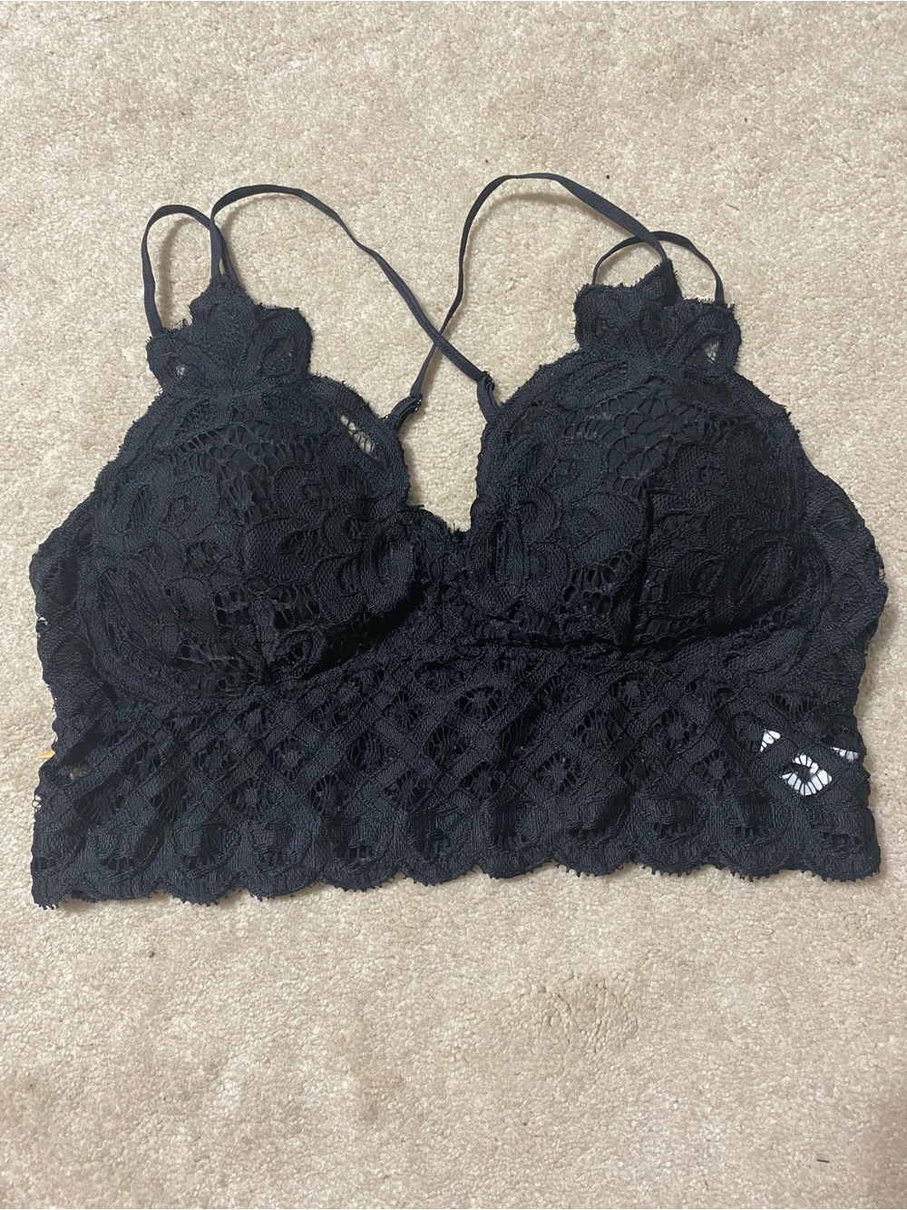 Anemone Black Lace Bandeau Bralette